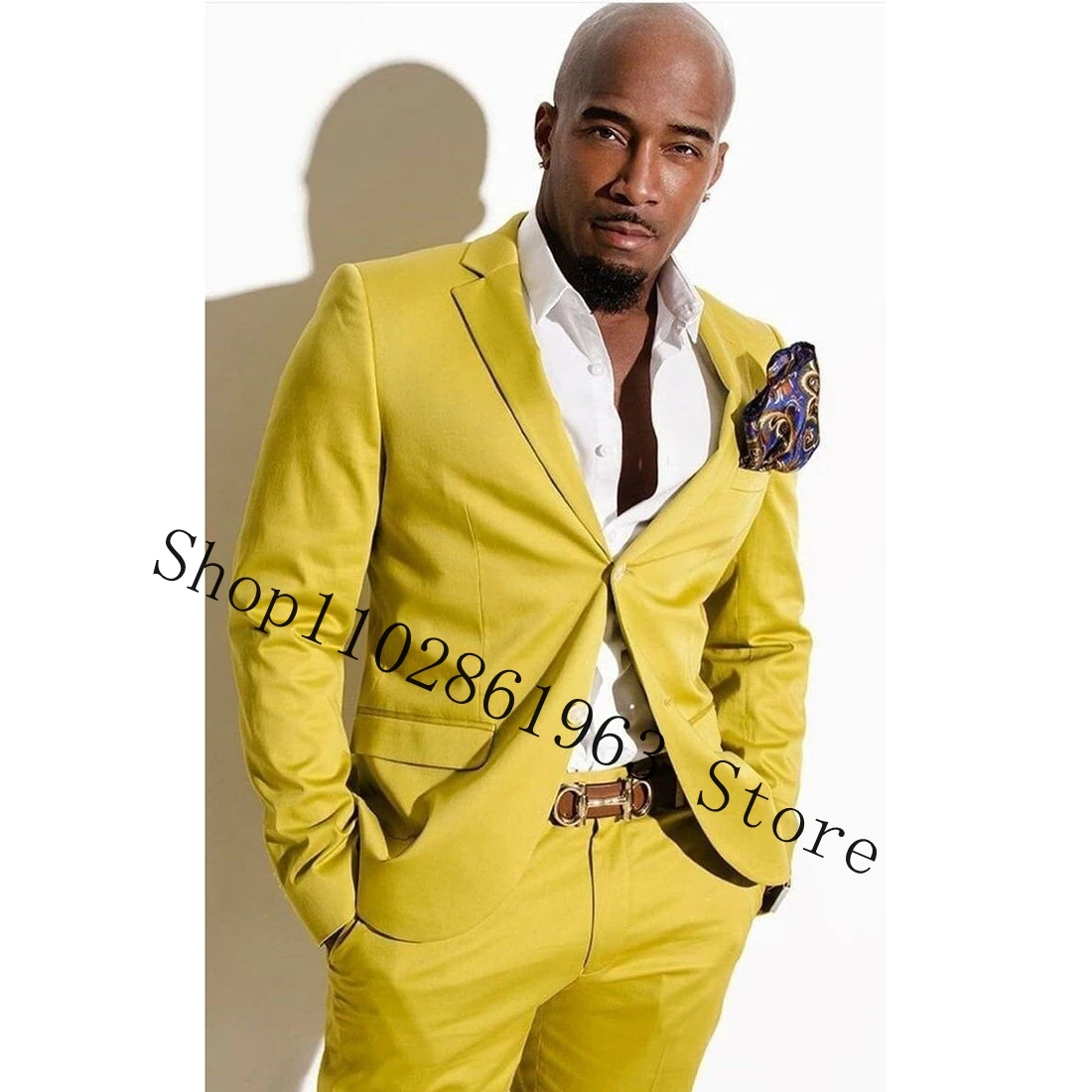 New Arrival Men Suit Slim Fit Notched Lapel Two Buttons 2 Pieces Best Men Groom Wedding Party Tuxedo Blazer Pants Costume Homme