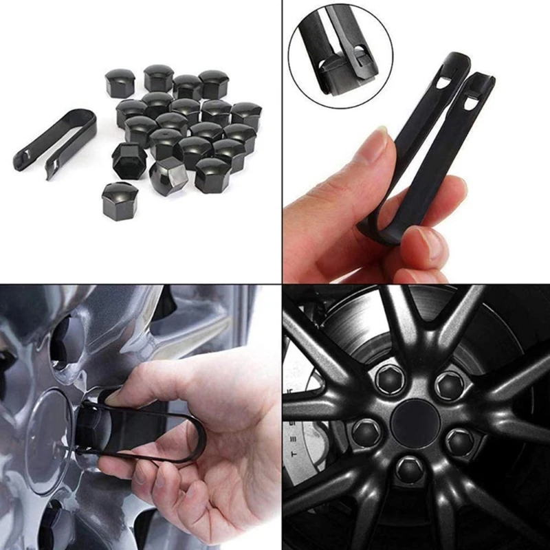 Wheel Center Hub With Center Cap Set & Wheel Lug Nut Cover   Decorations images - 6