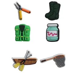 Fishing-Themed Shoe Charms for Clogs and Shoes Accessories (Lotus Color)