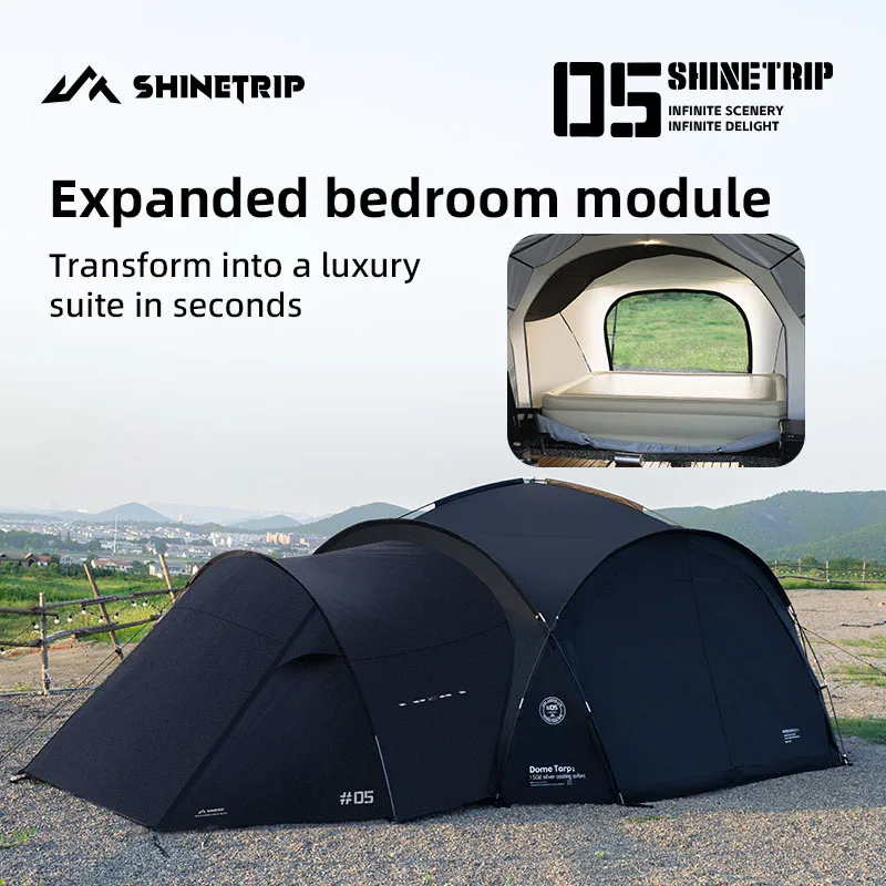 ShineTrip Outdoor Silver Coated Canopy Rainproof And Sunscreen Self-driving PU3000MM Waterproof Camping Sunshade Tent Dome