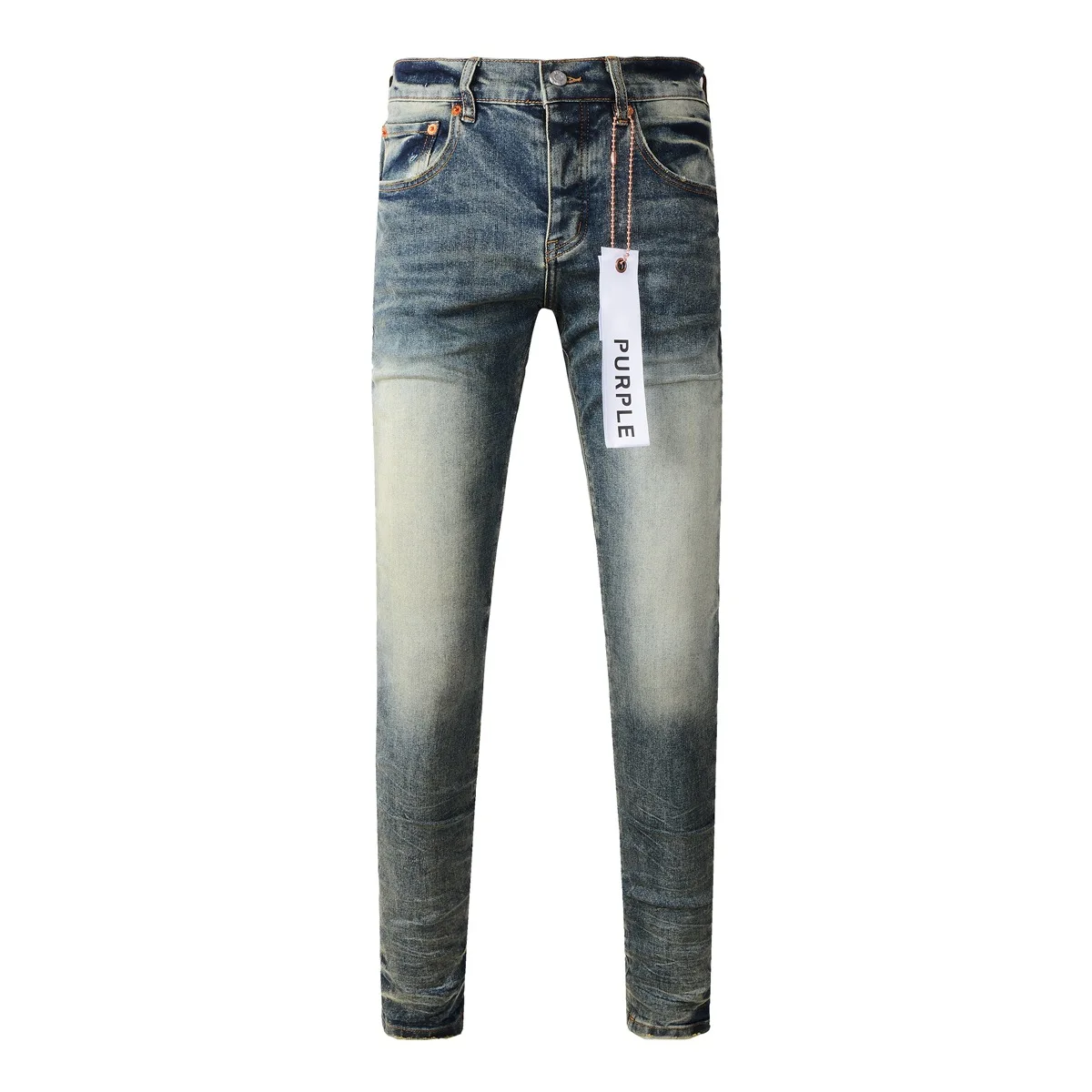 

Purple Brand Jeans 1:1 High Street Blue Matte Bleach Wash Fashion Repair Low Rise Skinny Denim pants