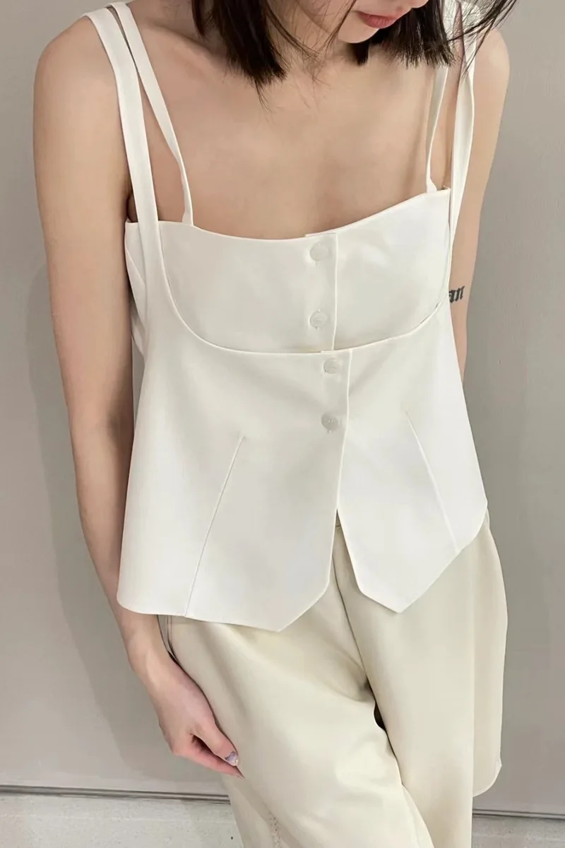 

Women's Niche Camisole 2023 Fake Two-Piece Simple Commuting Vest