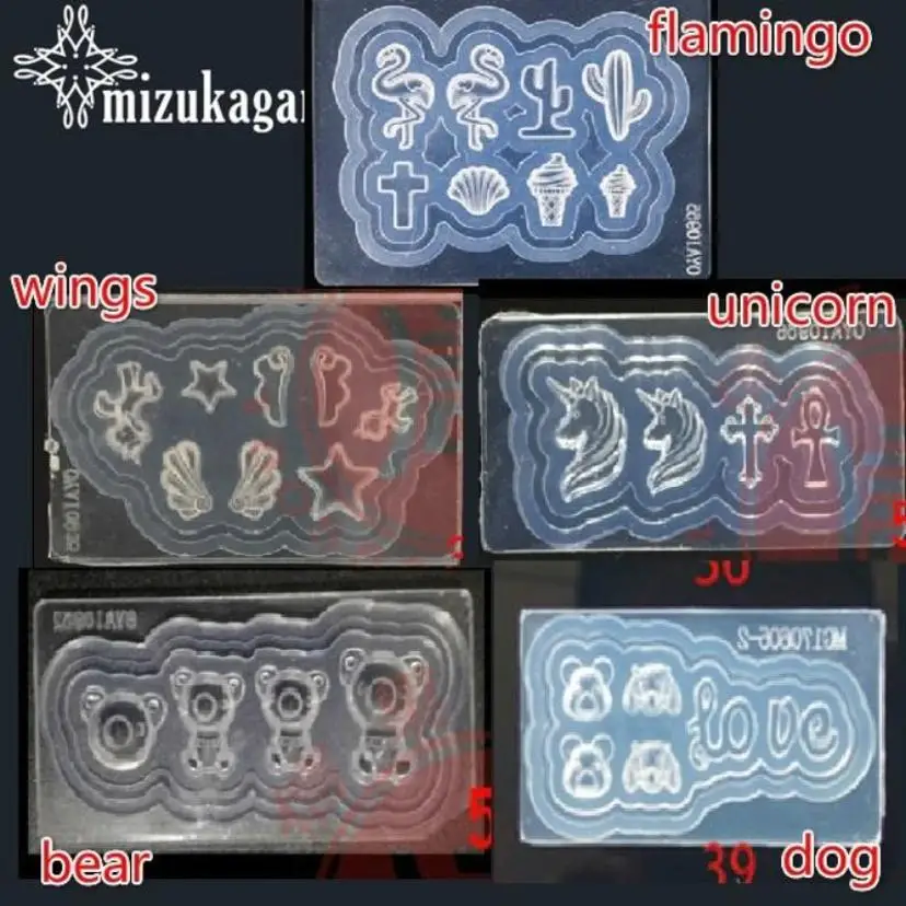 3D Acrylic Nail Art Mold Cartoon Flamingo Shape Resin Nails Art Mould For DIY UV Gel Gemstone Nailing Decoration Silicone Molds