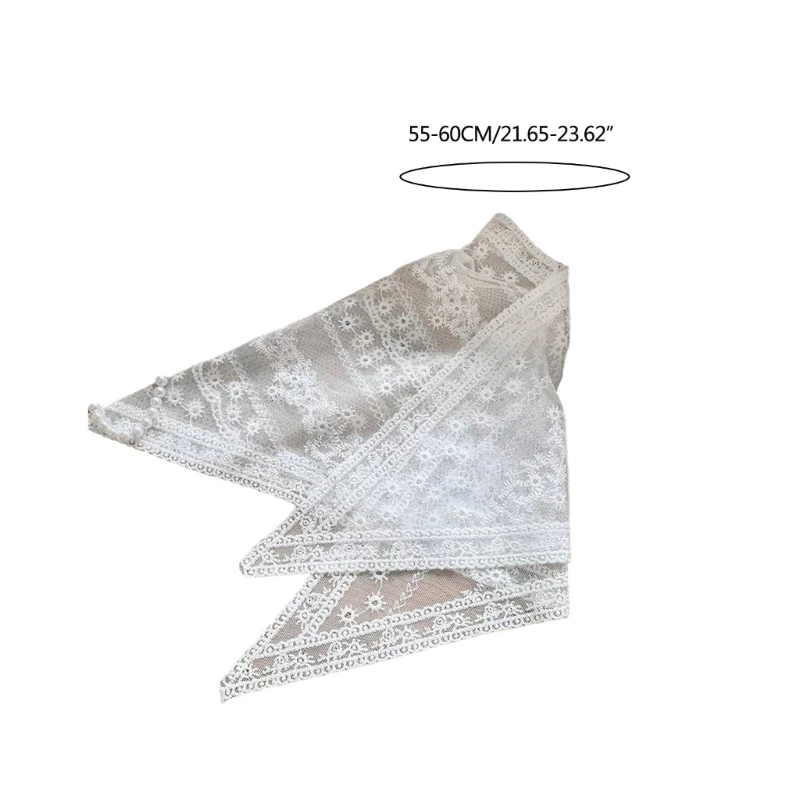 

Hair Scarf Floral Bandana Elegant Lacework White Floral Bandana Laciness