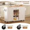 Kitchen Island Cart with Drop Leaf Countertop, Island Table with Drawer & Shelf for Kitchen, Fits 10-Gallon Bins 4