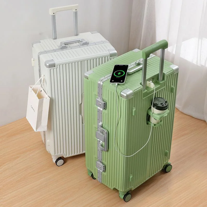 

Rolling Luggage Cabin Holiday Suitcase Aluminum Frame Couples Travel Password Package With Wheels Outing Carry On Luggage Bag