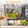 BioloMix Kitchen Food Stand Mixer, Blender, Quiet Motor, Cream Egg Whisk, Whip Dough Kneader, 6-Speed, 1200 W, 6 L, DC