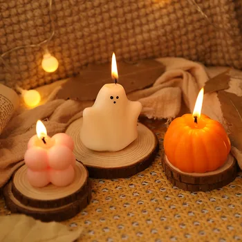 3pcs/set Scented Candles Halloween Ghost Gift Box Set Home Decoration Small Ornaments Holiday Gifts