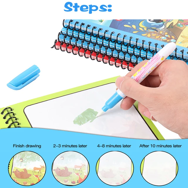 Magical Water Drawing Book Toys Variety of Themes Reusable Coloring Magic Water Drawing Book Early Education Toys for Children 2