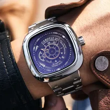 

CAROTIF Square Quality Corium Strap Watches for Men Waterproof Fashion Quartz Men Wristwatches Calendar