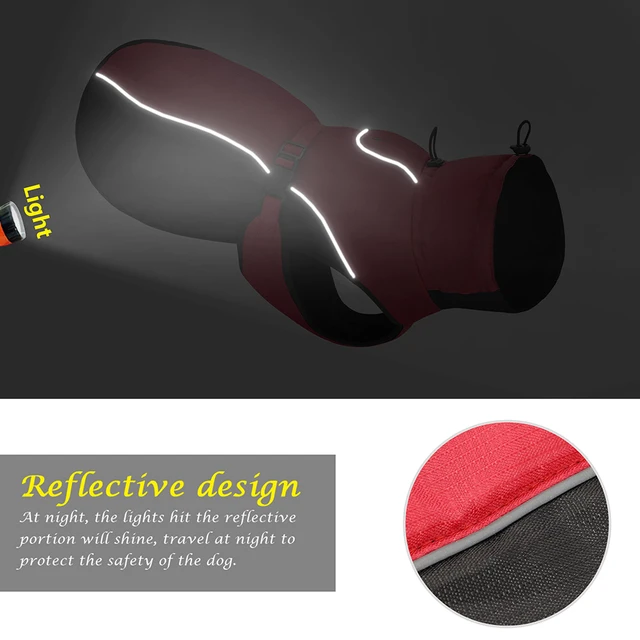 Waterproof Big Dog Clothes Warm Large Dog Coat Jacket Reflective Raincoat Clothing For Medium Large Dogs French Bulldog XL-6XL 2