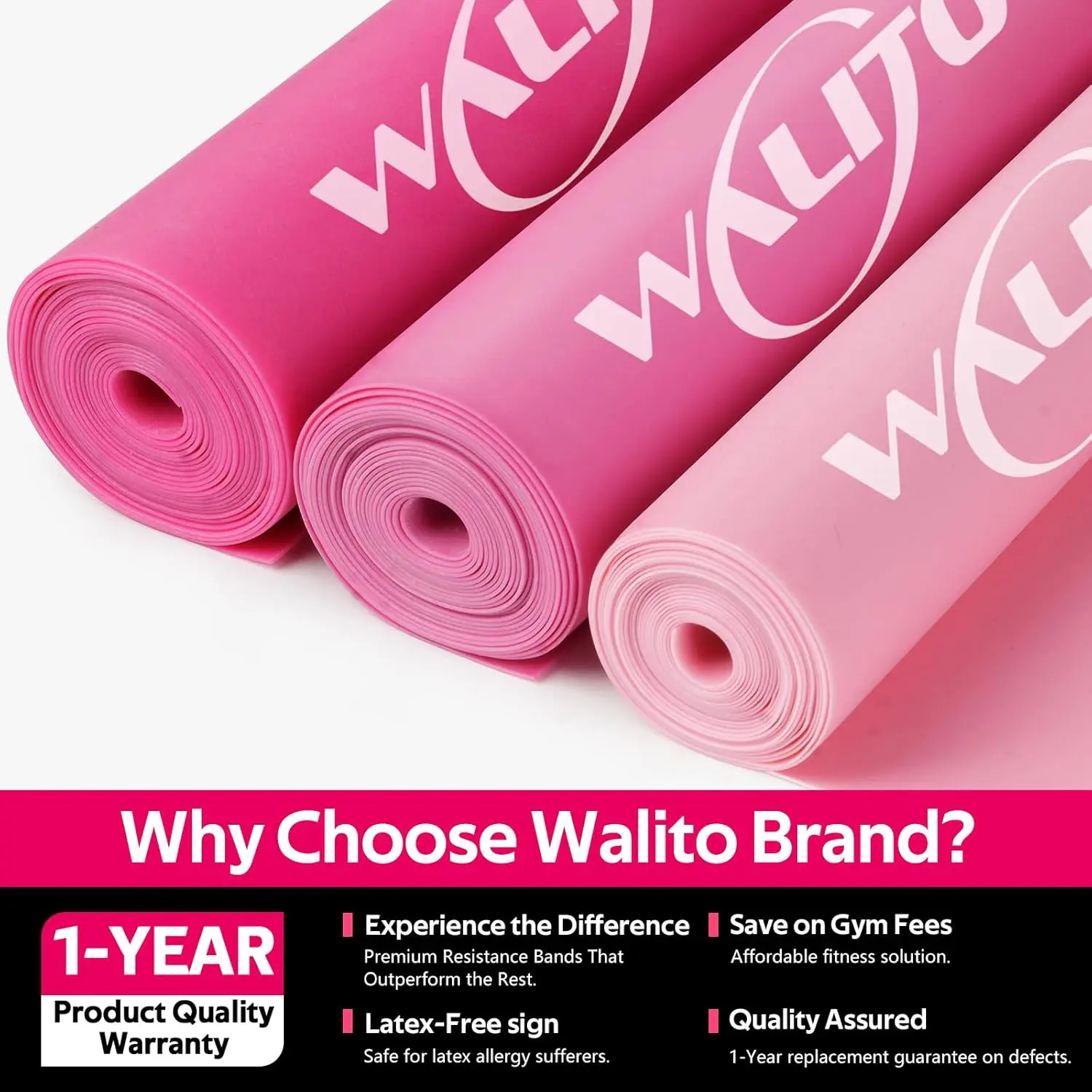 WALITO 운동용 저항 밴드, 여성 및 남성용 운동 밴드, 물리치료, 스트레칭, 회복용 운동 밴드