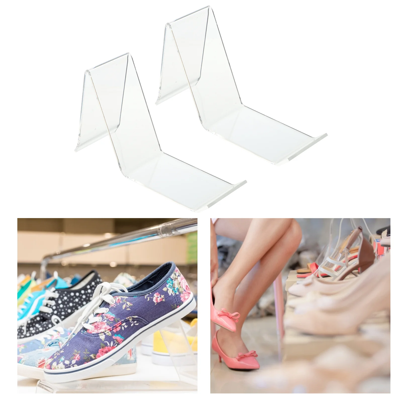 Women Shoe Support Display Rack Bracket Stand Acrylic Sneakers Breathable Casual for Shopping Center Running Walking Outdoor 3