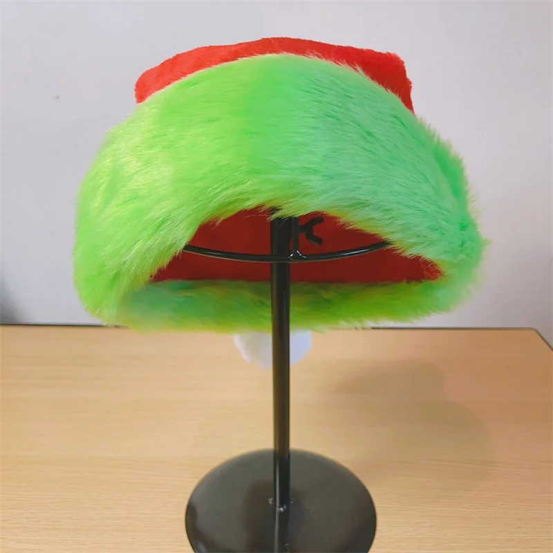 Christmas Beanie Hat Christmas Party Hat Fur Santa Hat for Adult Holiday Cosplay Costume Props Accessory