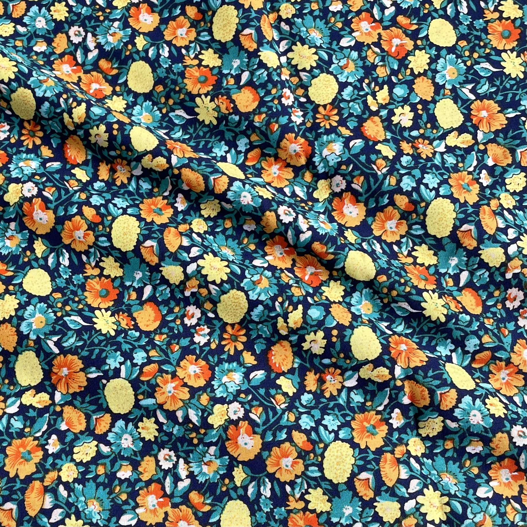 Colorful Floral Plants 100%Cotton Poplin 40S Fabric For Kids Baby Sewing Cloth Dresses Skirt DIY