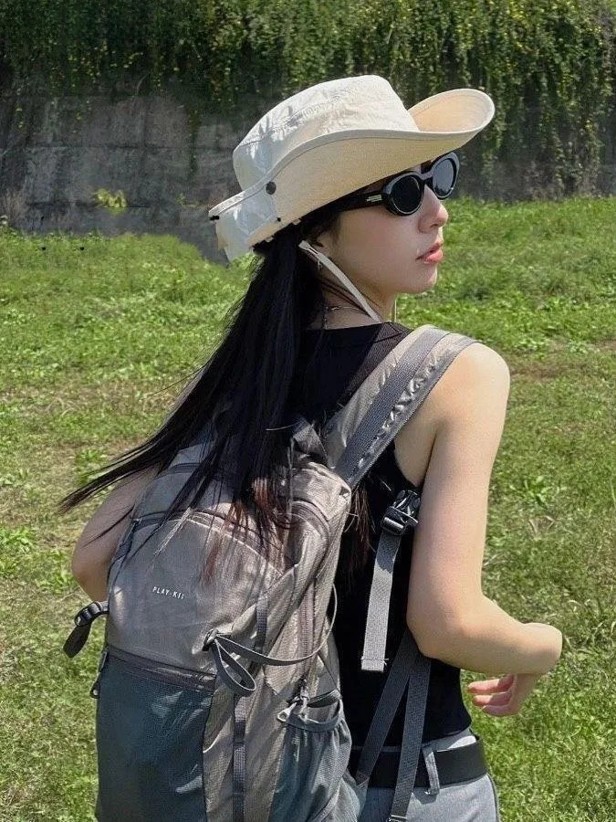 레트로 아메리칸 경량 방수 야외 등산 가방 스포츠 하이킹 더블 숄더백 남녀 공용 캐주얼 심플 스타일