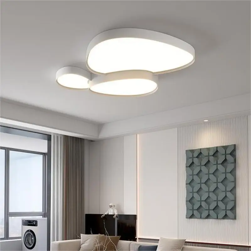 

Modren LED Ceiling Lamps Living Dining Room Study Bedroom Nordic Minimalist Acrylic Black White Home Decor Lustre Lights Fixture