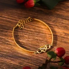  Vintage Eternal Heart Bracelets And Bangles For Women Zircon Crystal Infinity Charm Bracelet Friendship Jewelry Gift BFF 
