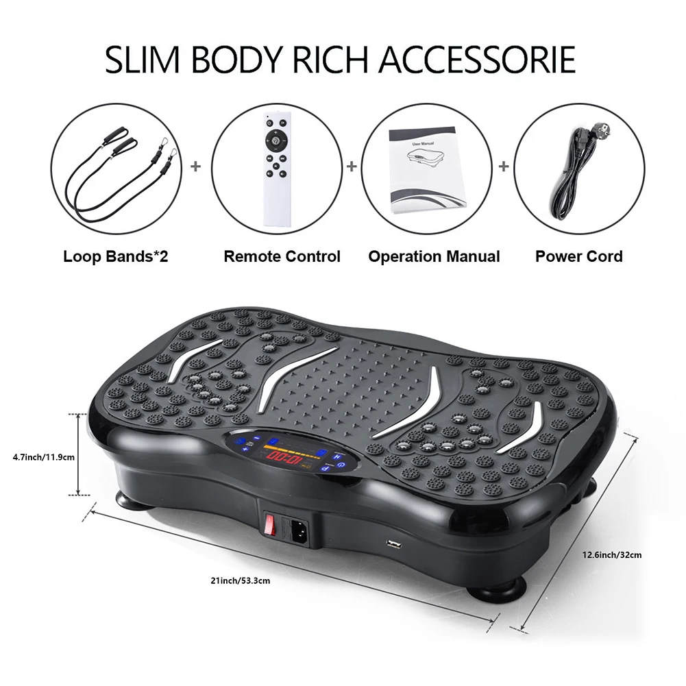 Bluetooth Vibration Plate Exercise Machine with Remote Control, Whole Body Workout Vibration Platform,Lymphatic Drainage Machine