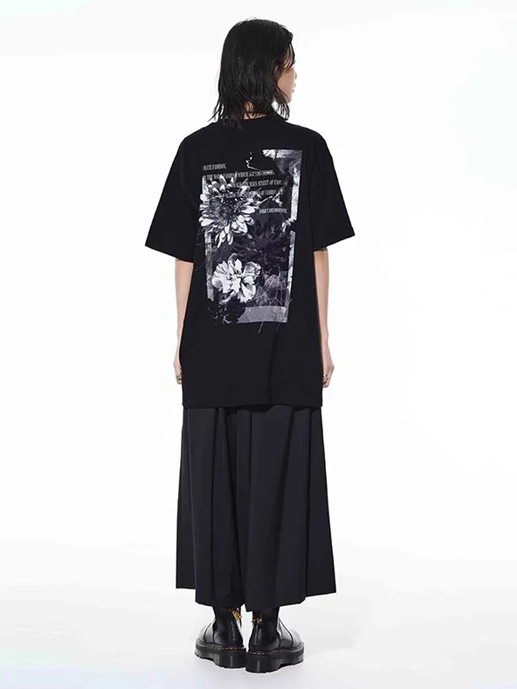 

Y3 Dark Style Flower Short Sleeve T-shirt Yohji Yamamoto Tshirts Tops S'YTE Loose O-neck Oversize Tees Under Y3 Shirt Clothes
