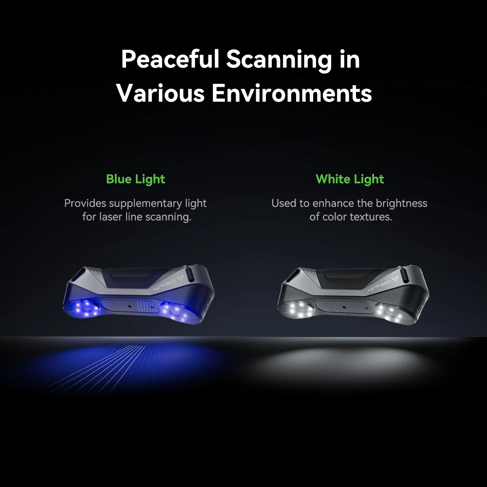 Creality 3D CR-Scan Raptor 휴대용 소비자 3D 스캐너, 블루 라이트 및 NIR 60fps 고속 스캐닝, 24 비트 풀 컬러 스캐닝