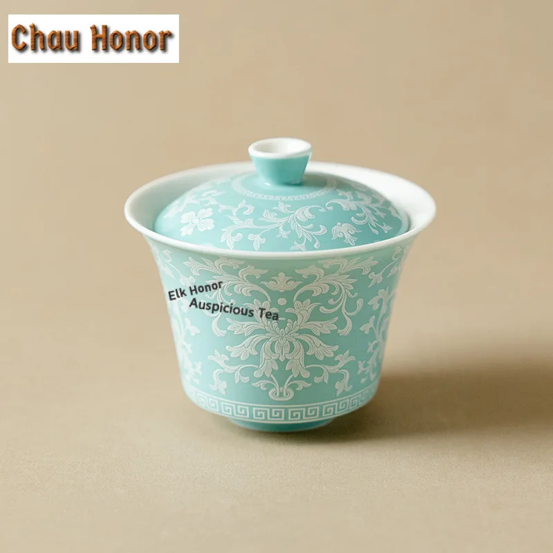 150ml Dunhuang Lotus Gaiwan Vintage Tea Tureen Household Tea Bowl with Lid Kit Tea Maker Cover Bowl Kung Fu Tea Set Ornaments