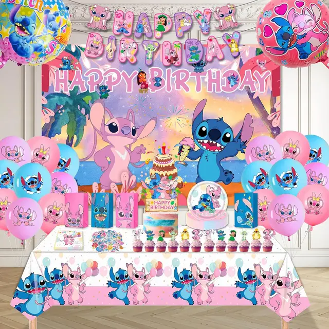Lilo point nappe de fête point décorations de fête point joyeux anniversaire événements fête couverture de Table enfants garçons filles faveurs 6