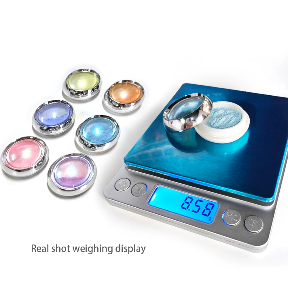 6pcs Auroras Nail Powder Metallic Mirror Effect Holographic Chameleon Pigment For Nail Art Gel Polish Mermaid Dipping nail powder nail pigment