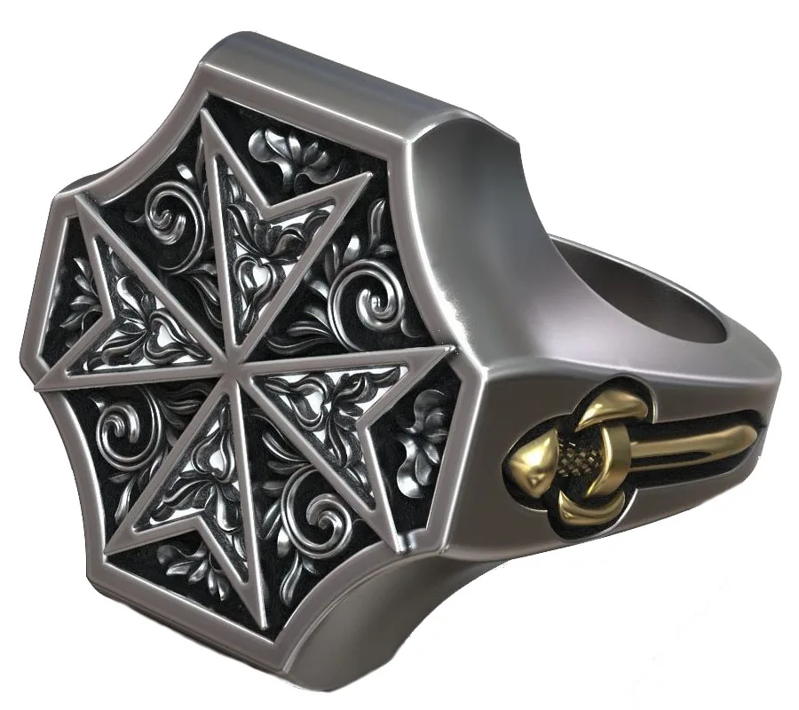 

17-20g Taurus Of Saint Luke Apostle Evangelist Wings Signet Religious Art Relief 925 Solid Sterling Silver Ring Black Gold