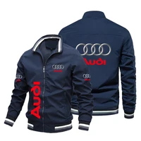 Men's Racing Jacket Audi Car Logo Jacket Fashion Oversized Motorcycle Jacket Windproof Cycling Jacket Audi Men's Clothing 2