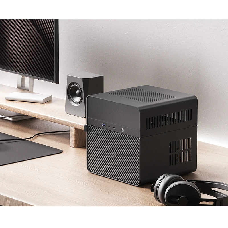 Pc Case Computer Chassis Frame Mini Itx Desktop Case Pc Chassis JONSBO N2 NAS Aluminum Mini ITX Case Home Office Entertainment Game Computer Server ITX Host 5 Hard Disk Supports SFX Power