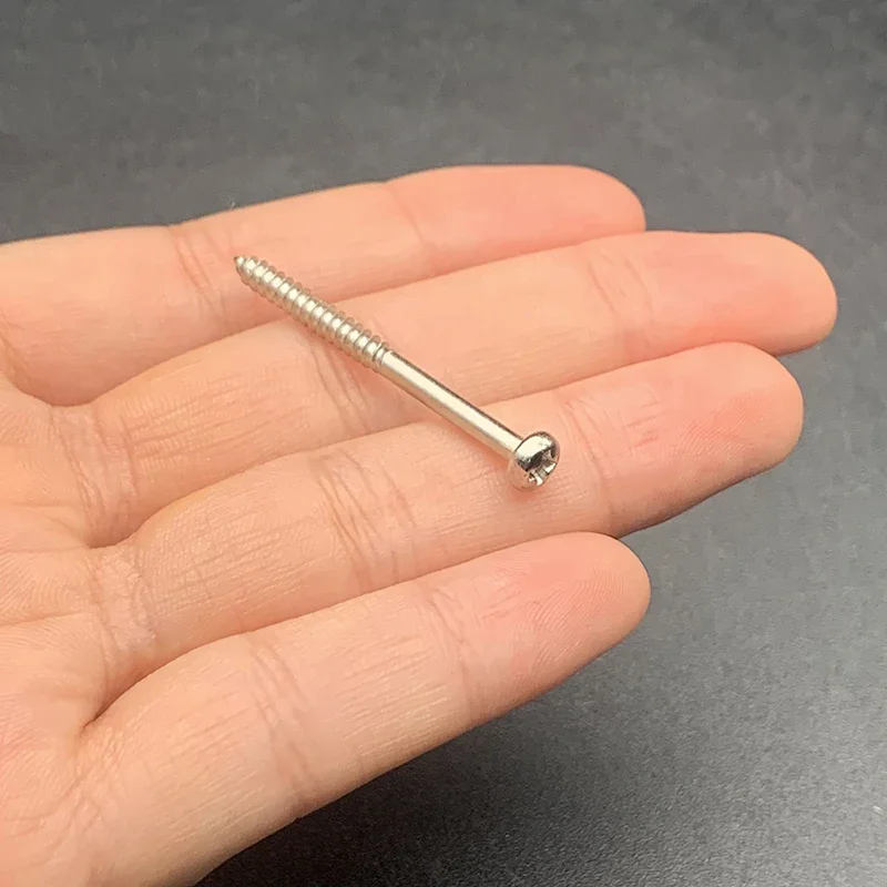 50Pcs Electric Guitar Bass Pickup Height Adjusting Screws 2.6/3.0MM x 32/36.5MM Silver