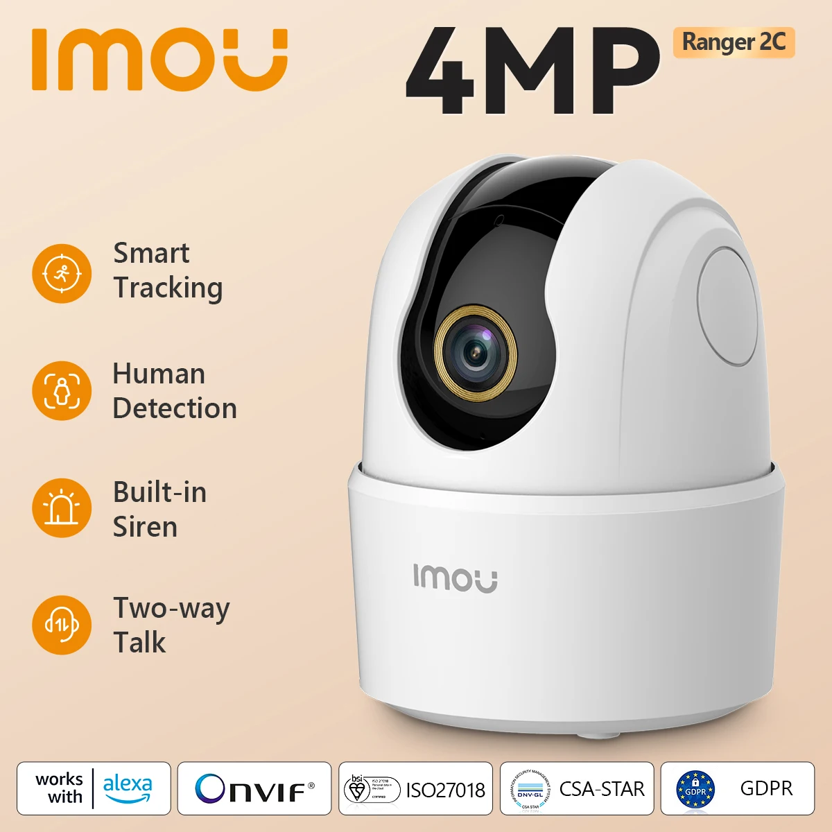 IMOU Ranger 2C 2MP/4MP Home Wifi 360 Camera Human Detection Night Vision Baby Security Surveillance Wireless IP Camera