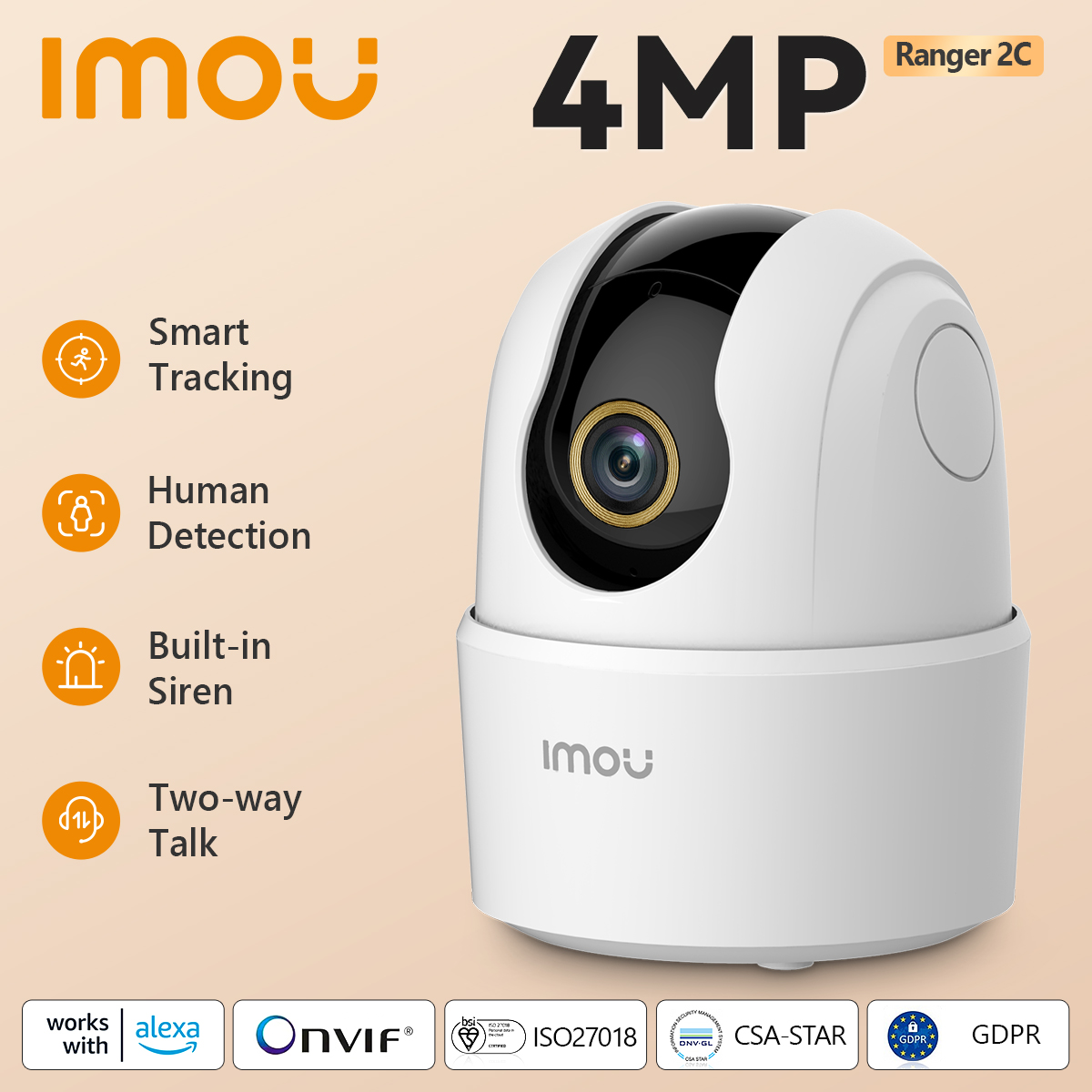  IMOU Ranger 2C 2MP/4MP Home Wifi 360 Camera Human Detection Night Vision Baby Security Surveillance Wireless IP Camera 