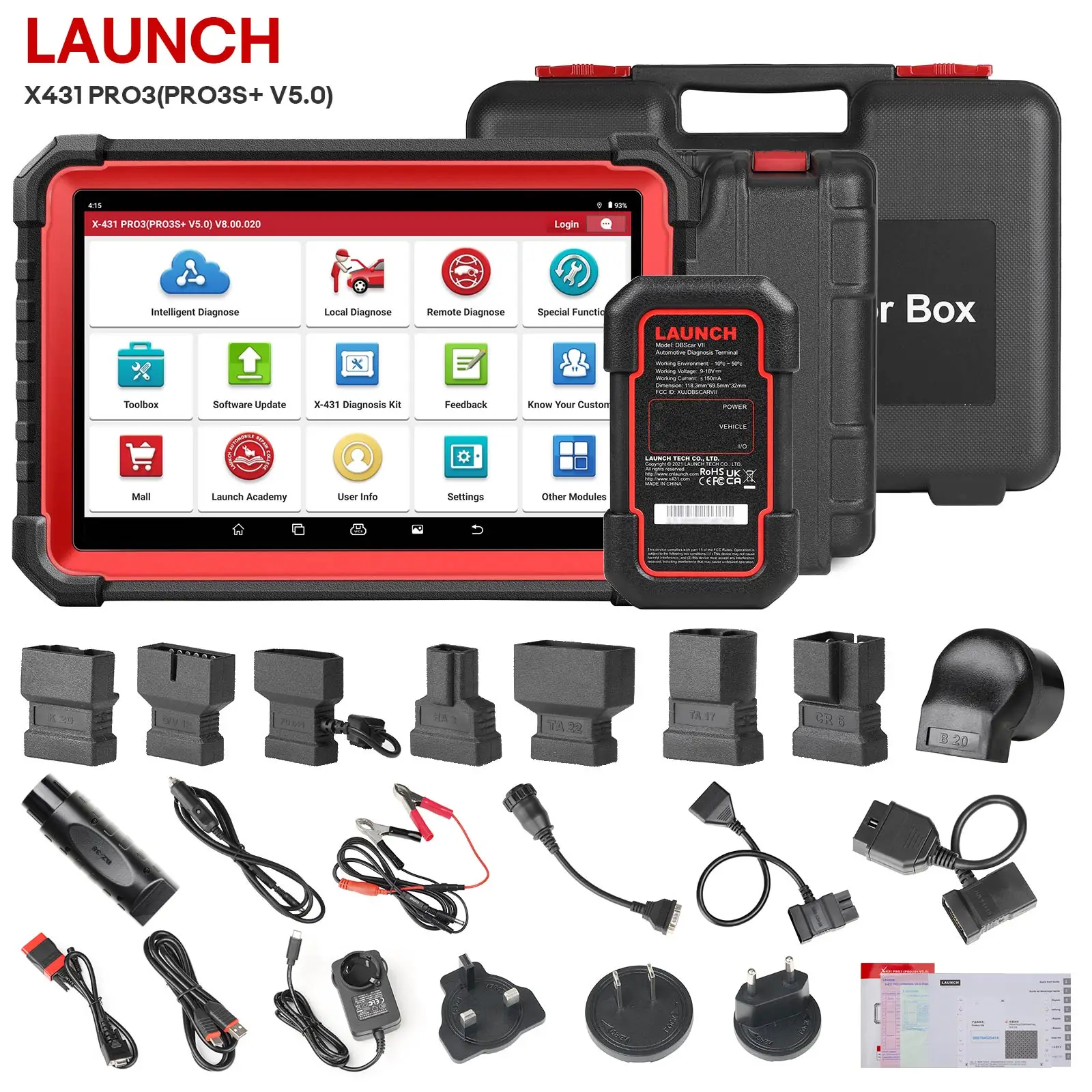 LAUNCH X431 PRO3S+ V5.0 Dwukierunkowy Skaner Diagnostyczny 37+ Funkcji Resetowania Diagnostyka Pełnego Systemu na Poziomie OE Bluetooth Skaner Diagnostyczny Kodowanie ECU