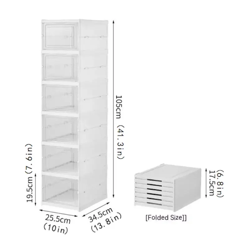 3/6 Stable Shoe Box, Easy to Assemble Portable Shoe Cabinet, Stackable Shoe Rack Organizer, Acrylic Shoe Boxes 6