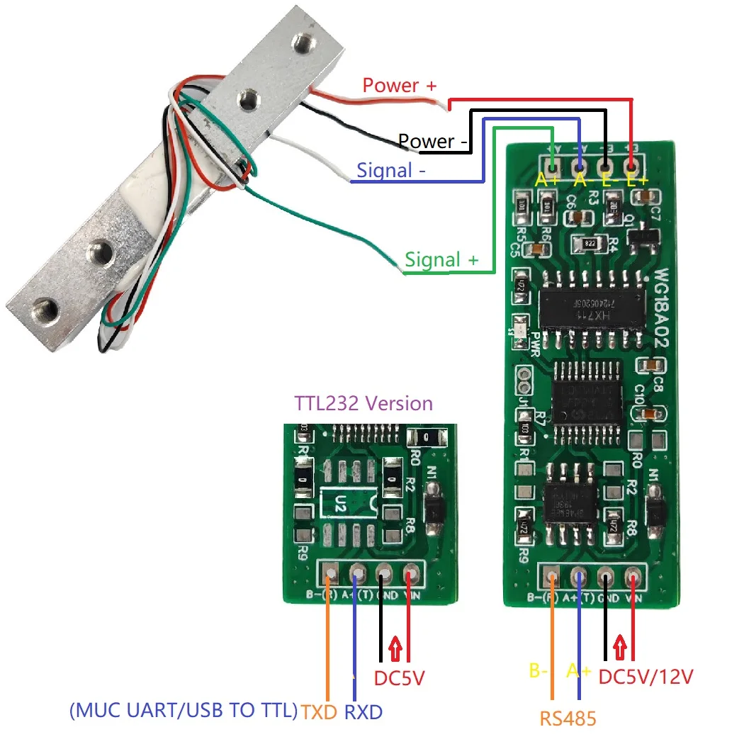 dc 5v 12v rs485 uart modbus rtu hx711 pressure weight sensor electronic  scale module for plc configuration software - AliExpress