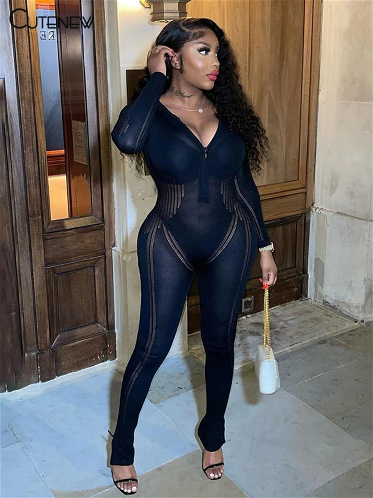 Cutenew Women's Sexy Slim Sweater Jumpers Versatile Stripe Knitted Long