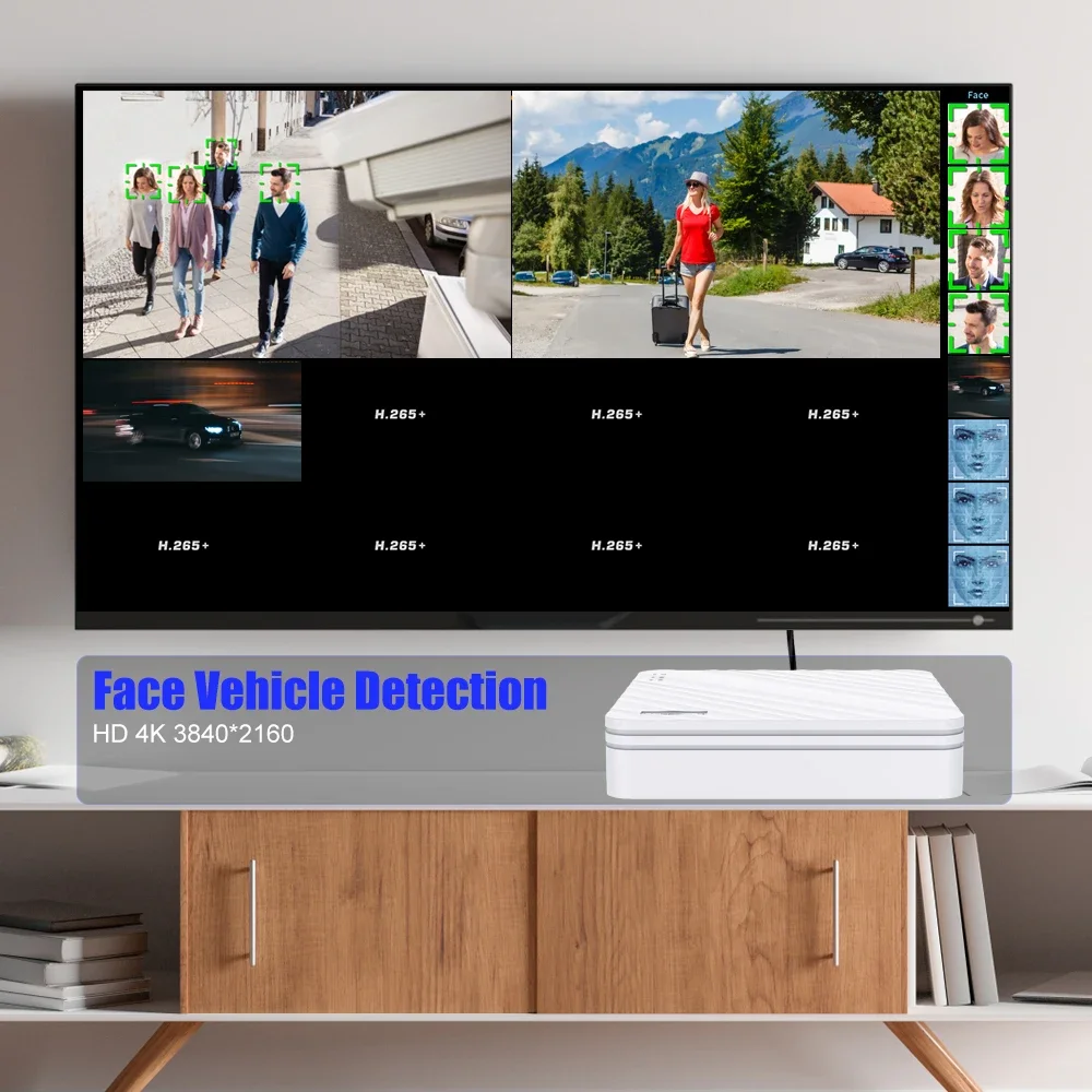 H.265 8MP NVR with Face Human Support Xmeye Pro App Mobile Monitoring 36CH 32CH 16CH 10CH 4K H.265 NVR HD 3840*2160 Output network video recorder