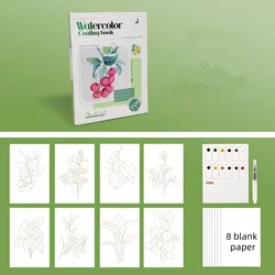 Adult Watercolor Painting Book with Relaxing Coloring Pages and Portable 3 - Fold Design - RJCM
