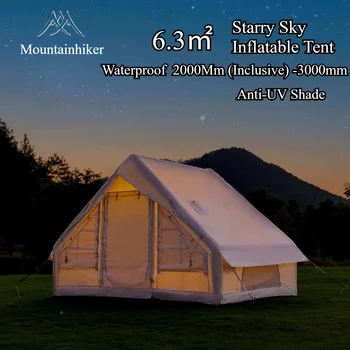 MOUNTAINHIKER Large Starry Sky Inflatable Tent Outdoor Camping Quick Setup Tent 3/4P Rainproof Picnic Cabin Family Fishing Park