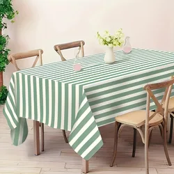 Vibrant Multicolor Striped Tablecloth - Durable Rectangular Table Cover for Kitchen & Dining Decor (Stripe2)