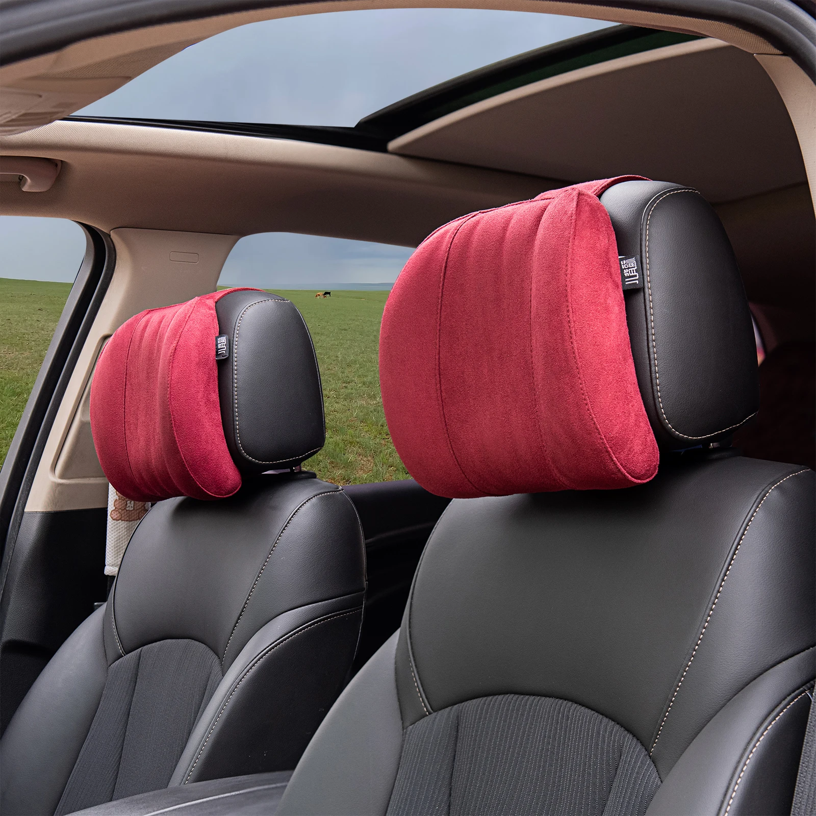 Nackenkissen Fürs Auto - Memory-Baumwolle Grau