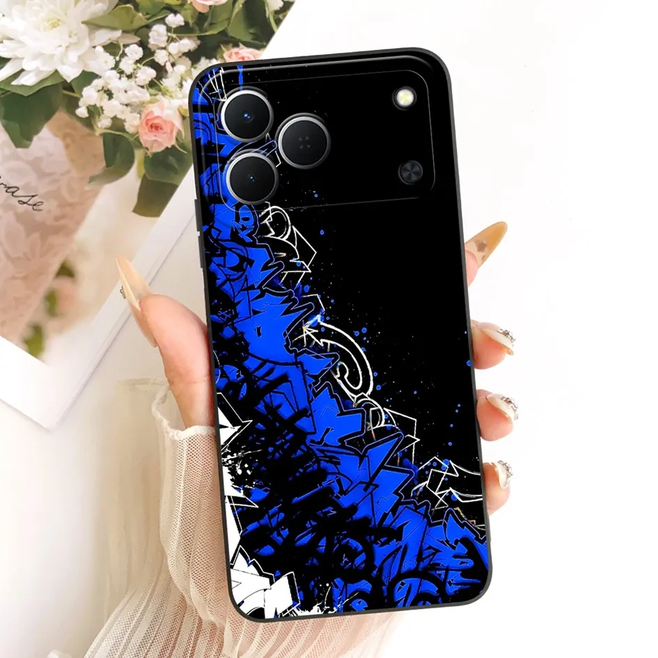 Cute Cartoon Cat Painted Soft Silicone Phone Case Cover