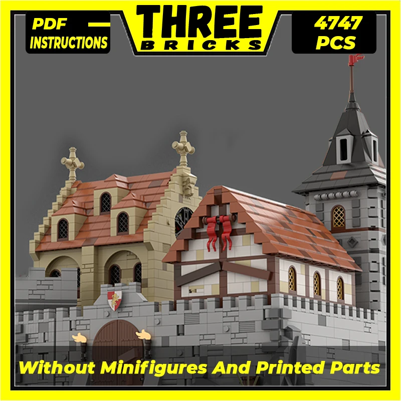 

Moc Building Blocks Modular Street View Medieval Castle Technical Bricks DIY Assembly Construction Toys For Childr Holiday Gifts