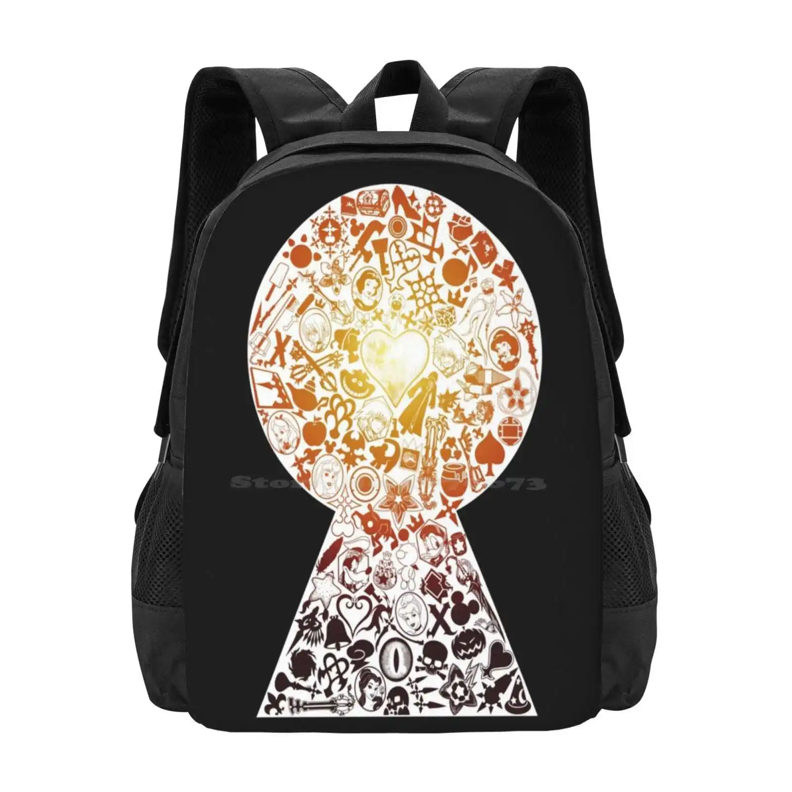 Kingdom Hearts-Keyhole (Arancione) Zaino Per Uomo Donna Ragazze Teenage Kingdom Hearts Ii Kingdom Hearts 2 Kingdom Hearts
