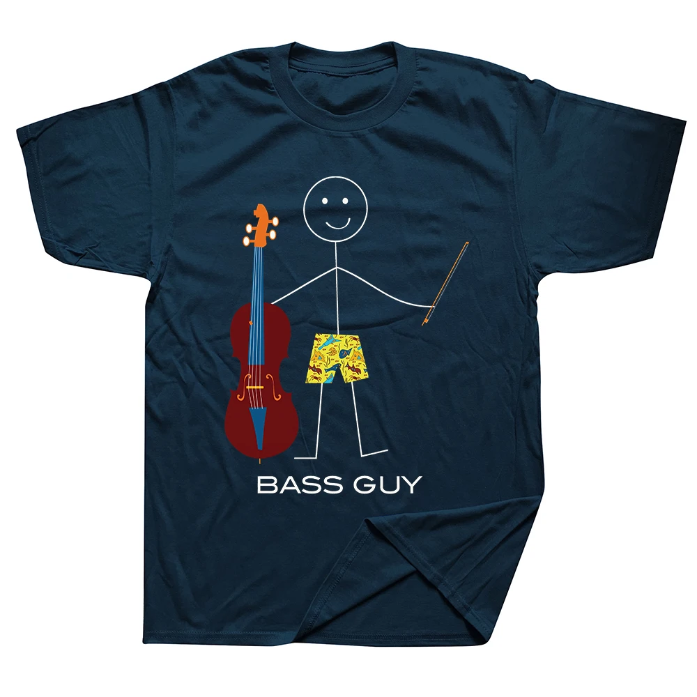 Vintage Double Bass Player Graphic Tee - Unisex Loose Fit Streetwear