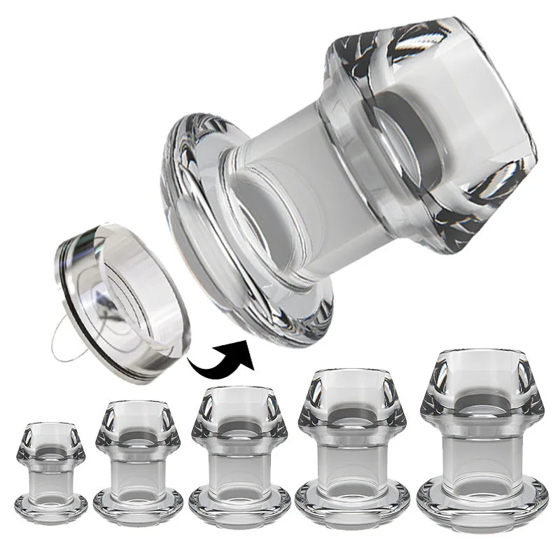 Hollow Anal Plug with Matched Stopper Enema Anal Expander Butt Plug Peep Vagina and Anus Dilation SM Sex Toy Sex Toys Woman anal plug anal sex toys