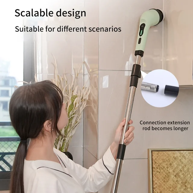 Brosse de nettoyage électrique 9 en 1, épurateur de nettoyage à rotation électrique, outils de nettoyage électriques, Gadgets de nettoyage pour salon, cuisine et salle de bains 2