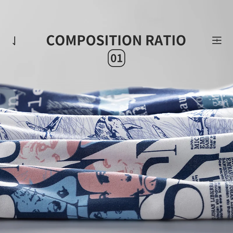 Nanjiren Men Underwear 3A Grade Antibacterial Crotch Boxer Fashion Print Soft Comfort Underpants High Elasticity  Male Panties